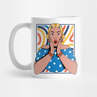 Chisme Queen Pop Art Portrait of Young Woman OK Mug